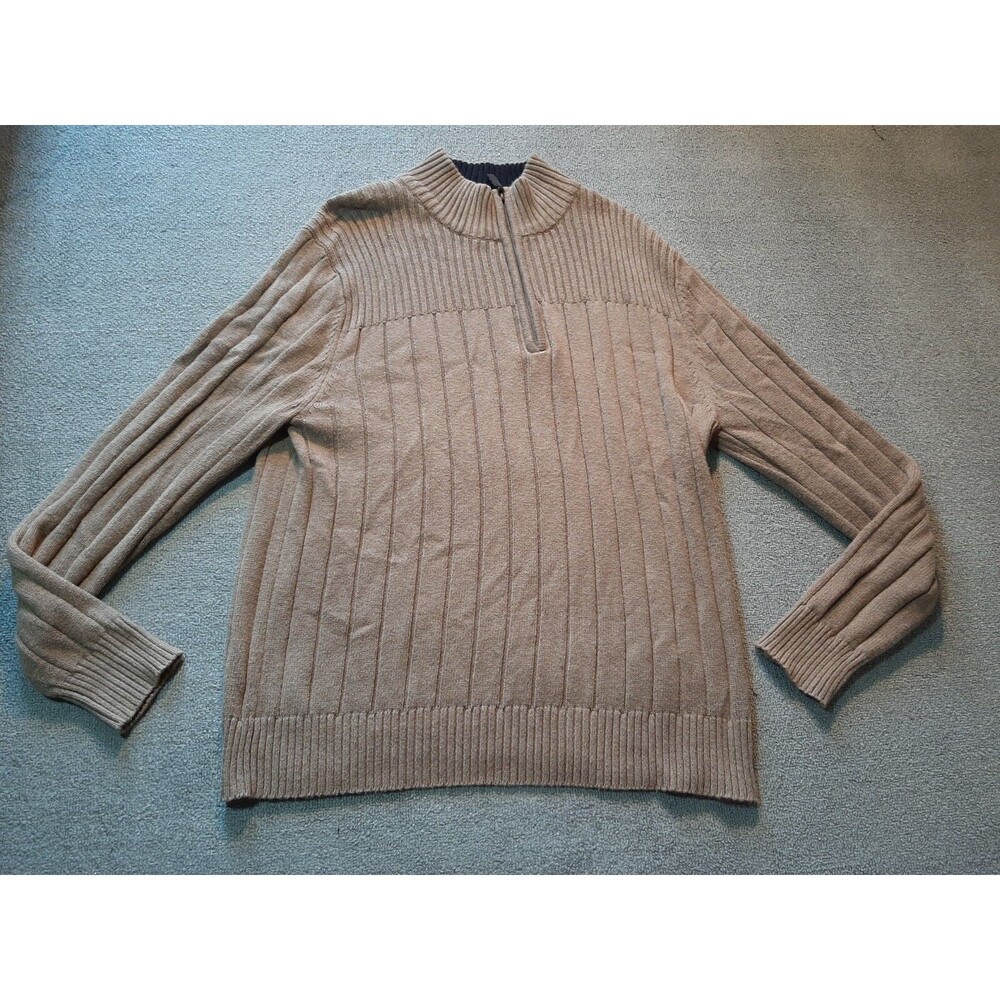 Covington Sweater Mens Sweater Large L Tan Long Sleeve Knit